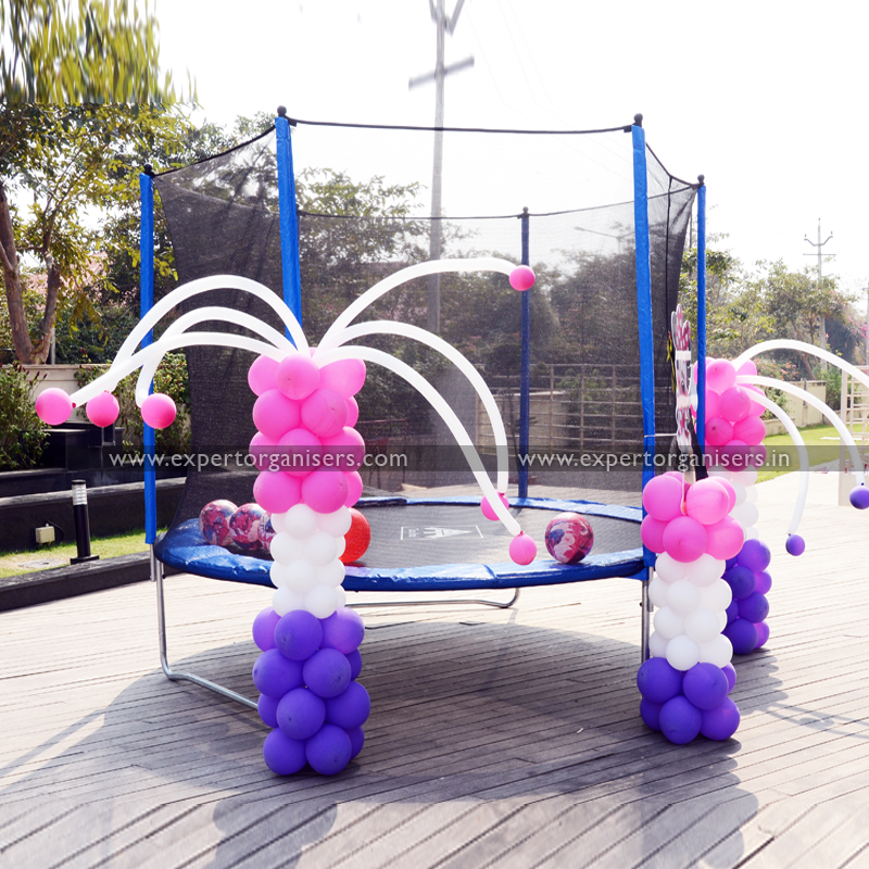 Kids trampoline for jumping on Rent for birthday parties in Chandigarh Mohali, Panchkula, Zirakpur.